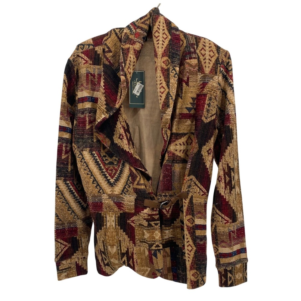 LRL Lauren Jeans Co. Ralph Lauren Womens Med Multi Aztec Southwestern Jacket NWT